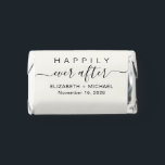 Wedding Happily Ever After Cream Hershey's Miniatures<br><div class="desc">Elegant light cream wedding reception chocolate candy bar favors with "Happily Ever After" in a mix of simple typography and a trendy script with swashes,  the bride and groom names and the date.</div>