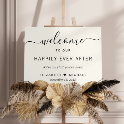 Wedding Happily Ever After Cream Welcome Foam Board