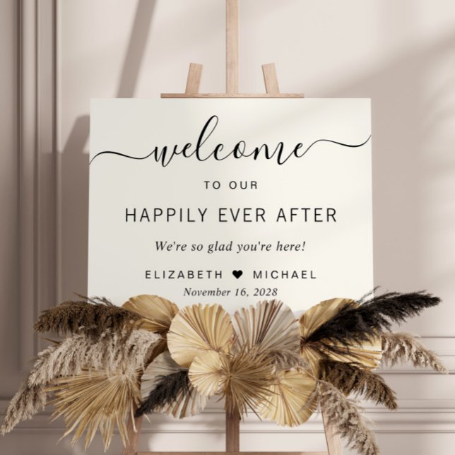 Wedding Happily Ever After Cream Welcome Foam Board (Creator Uploaded)