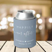 Modern Monogram Simple Cream Ivory Wedding Favor Can Cooler