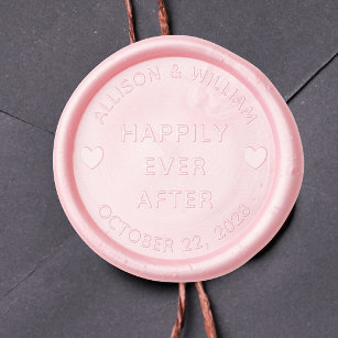 Wedding Happily Ever After Monogram Wax Seal Sticker