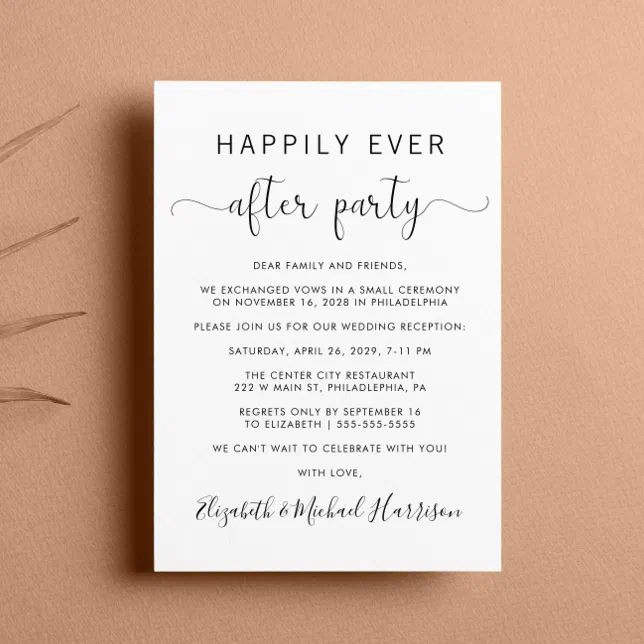 Wedding Happily Ever After Party Reception Invitation Zazzle 