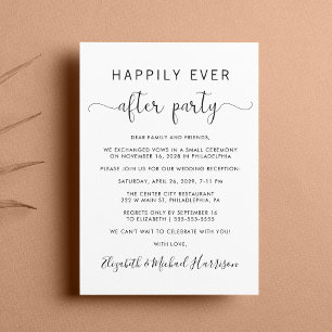 Wedding Happily Ever After Party Reception Invitation