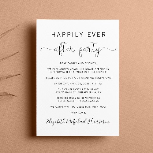 Wedding Happily Ever After Party Reception Invitation