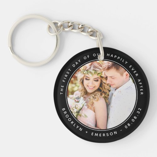 Wedding Happily Ever After Photo Keepsake Keychain