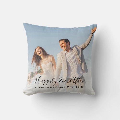 Wedding Happily Ever After Photo Throw Pillow