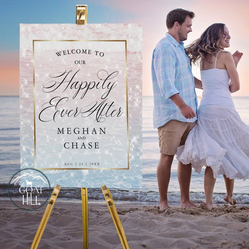 Wedding Happily Ever After Sparkling Ocean Waters Foam Board