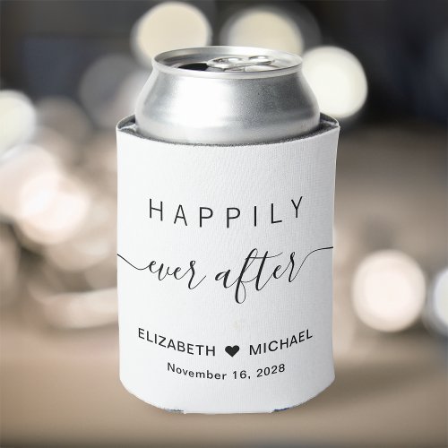 Wedding Happily Ever After White Can Cooler