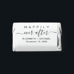 Wedding Happily Ever After White Hershey's Miniatures<br><div class="desc">Elegant white wedding reception chocolate candy bar favors with "Happily Ever After" in a mix of simple typography and a trendy script with swashes,  the bride and groom names and the date.</div>