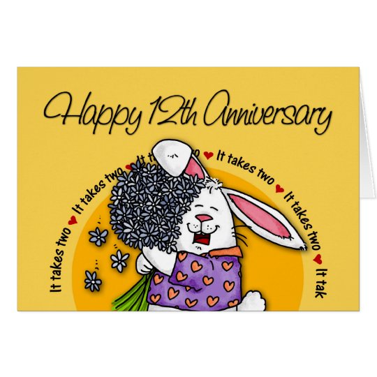 Wedding Hy 12th Anniversary Card Zazzle Wedding Hy 12th Anniversary Card
