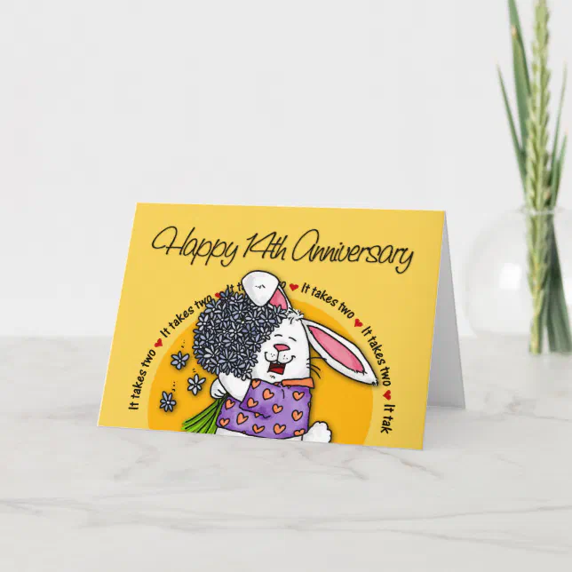 Wedding - Happy 14th Anniversary Card | Zazzle