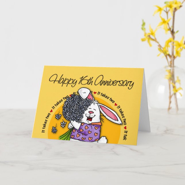 Wedding - Happy 16th Anniversary Card | Zazzle