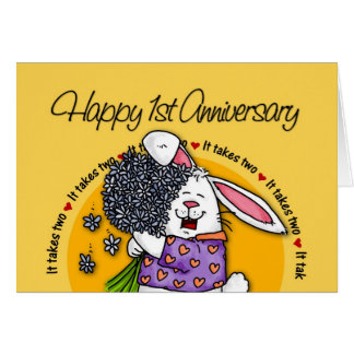Wedding - Happy 1st Anniversary Card