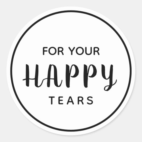 Wedding Happy Tears  Tissue Box Classic Round Sticker