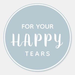 Wedding Happy Tiers Tissue Box Classic Round Sticker