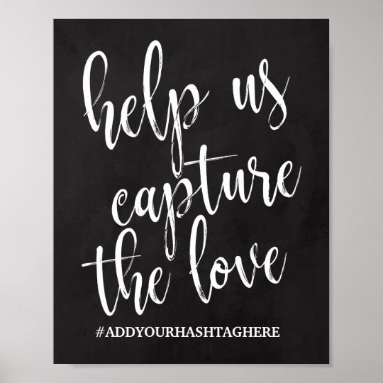 Wedding Hashtag Chalkboard 8x10 Sign