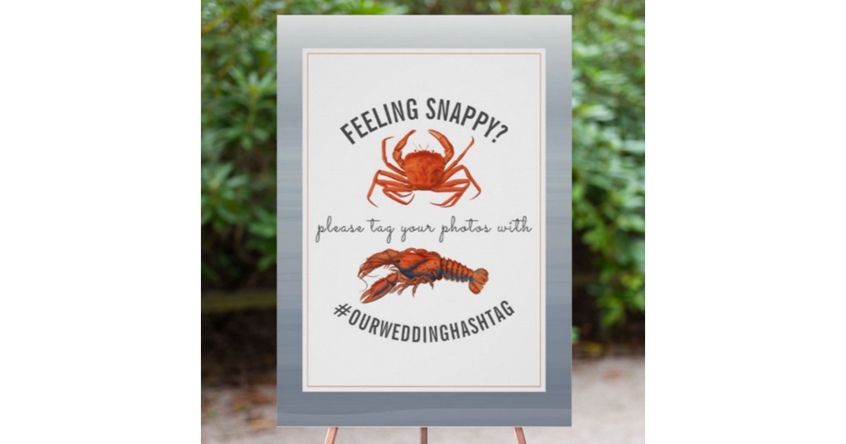 Wedding Hashtag Feeling Snappy Watercolor Sign | Zazzle