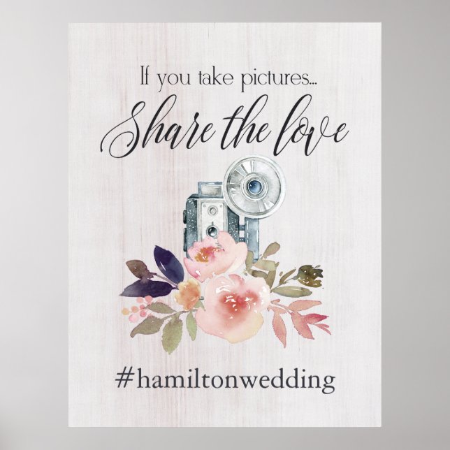 Wedding hashtag instagram sign (Front)