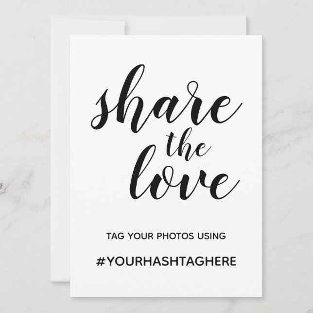 Wedding Hashtag Sign Invitation (Front)