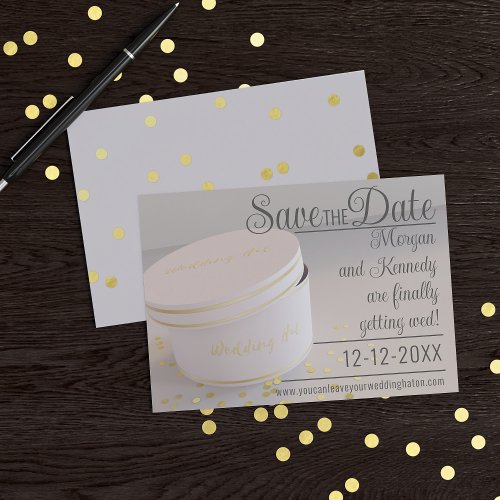 Wedding Hat Box Confetti Save The Date Invitation