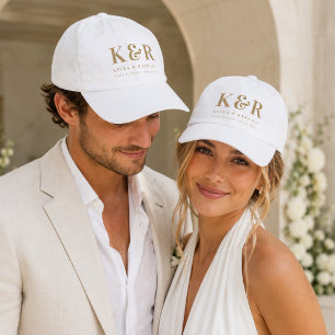 Wedding Hat Custom Gold Monogram Cotton Caps