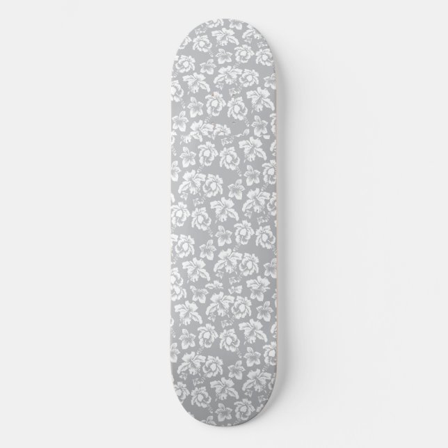 Wedding Hawaiian White Flower Skateboard Deck (Front)