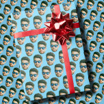 Wedding Heads Bridal Shower Party Face Props  Wrapping Paper<br><div class="desc">Wedding Bridal Shower Party Props Graduation, Replace the face with your favorite photo (make sure to crop as much to the face as possible and use an app to remove the background) and personalize this funny Christmas Holiday Wrapping Paper with your kid, husband, or boyfriend on it! Also a fun...</div>