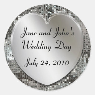 Wedding Heart And Sequins Stickers