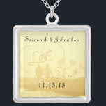 Wedding Heart Beach Anniversary Necklace<br><div class="desc">Keepsake Necklaces Choose either Silver Plated Gold Finish or Sterling Silver Unique Personalized Custom !st Christmas Gift Wedding Keepsake Wedding Party Necklaces - to change background color - click customize - click edit - choose last tool in drop down menu and choose from one of the colors shown or enter...</div>