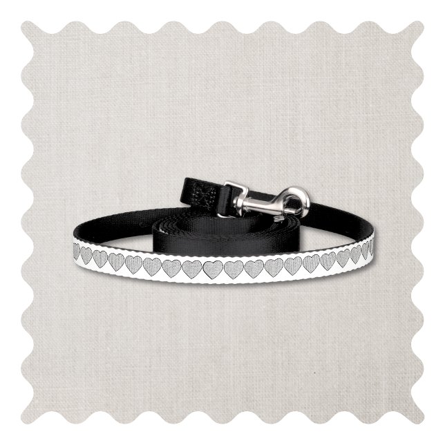 Wedding Heart Best Dog Pet Leash (Modern Heart Wedding Dog Leash in White with Black)