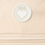 Wedding Heart Both Initials Wax Seal Sticker