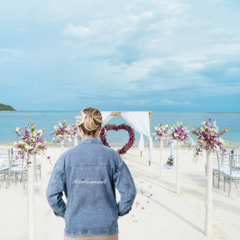 Wedding Heart Bridesmaid Bridal Bachelorette Party Denim Jacket by iCoolCreate at Zazzle