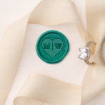 Wedding heart custom name initials  wax seal stamp<br><div class="desc">Wedding Mailing Accessories for Teal and White Elegant Wedding Bride and Groom collection.</div>