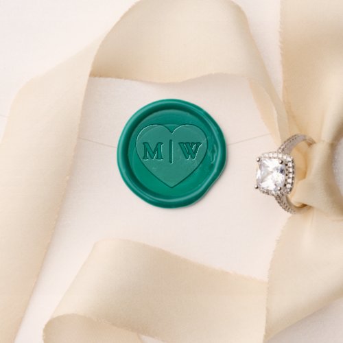 Wedding heart custom name initials  wax seal stamp
