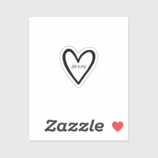 Wedding Heart Outlined Bride Groom  Sticker