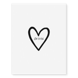Wedding Heart Outlined Bride Groom  Temporary Tattoos