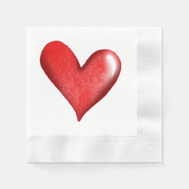 Wedding heart paper napkins (Front)