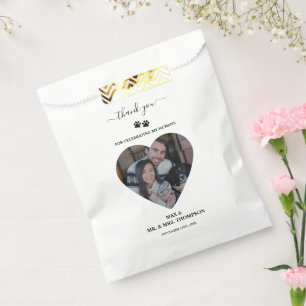 Wedding Heart Photo Couple Pet Dog My Humans  Favor Bag