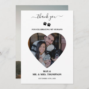 Wedding Heart Photo Couple Pet Dog My Humans  Thank You Card