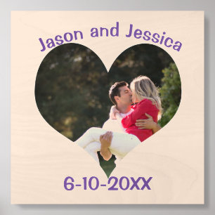 Wedding Heart Photo Wood Photo Tile