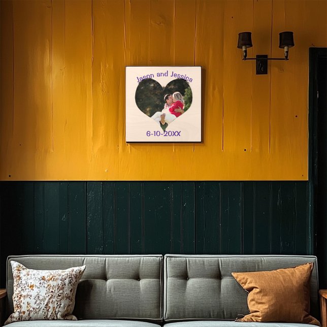 Wedding Heart Photo Wood Photo Tile (Creator Uploaded)