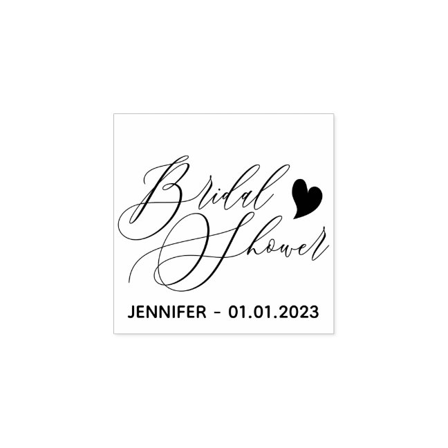 Wedding heart signature simple Bridal shower Rubber Stamp