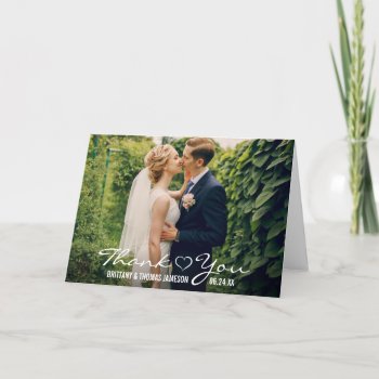 Wedding Heart Thank You Photo Fold Card W by HappyMemoriesPaperCo at Zazzle