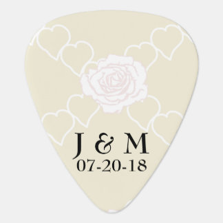 Wedding Hearts and Roses Guitar Pick