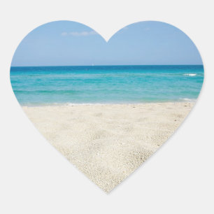 Wedding Hearts Beach Wedding Sandy Shore Ocean Heart Sticker