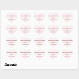 Wedding Hearts Bride And Groom Monogram Letter B Heart Sticker | Zazzle