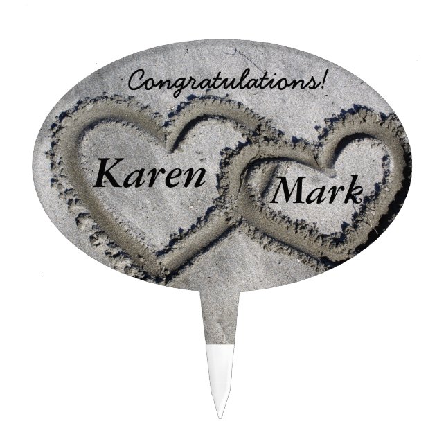 Wedding Hearts Cake Topper (Front)