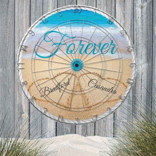 Wedding Hearts in Sand Forever reception Games  Dart Board