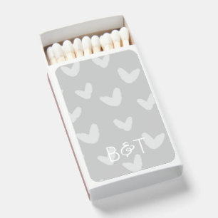 Wedding Hearts INITIAL & INITIAL Love Fire Favor Matchboxes