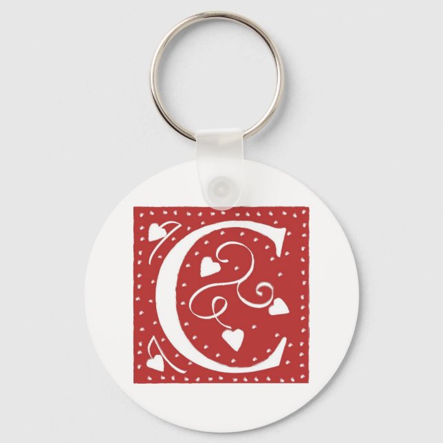 Wedding Hearts Letter Keychain (Front)